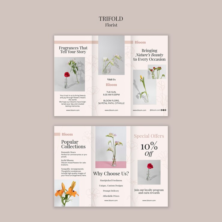 PSD gratuit modèle d'entreprise de boutique de fleurs