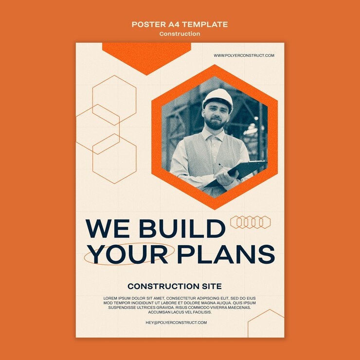 PSD gratuit modèle d'entreprise de construction à l'échelle