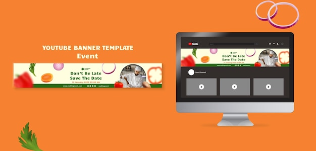 PSD gratuit modèle d'événement de cuisinier design plat