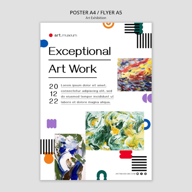 PSD gratuit modèle d'exposition de design plat