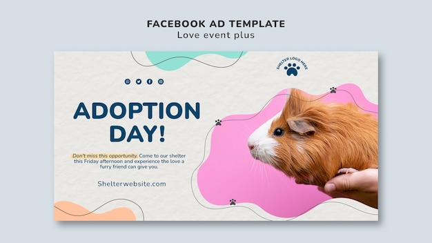 PSD gratuit modèle facebook d'adoption d'animaux de compagnie