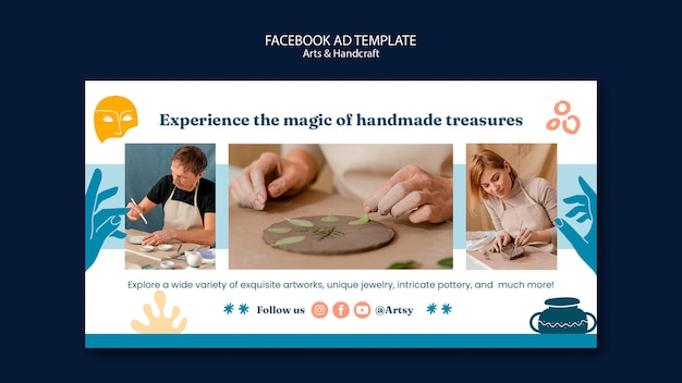 Modèle Facebook Arts Et Artisanat Design Plat