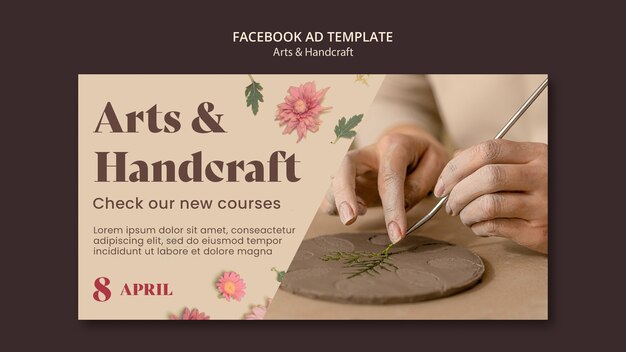 Modèle facebook arts floraux et artisanat