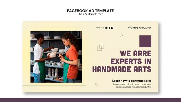 Modèle facebook arts géométriques et artisanat