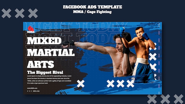 PSD gratuit modèle facebook d'arts martiaux mixtes