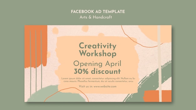 PSD gratuit modèle facebook d'atelier d'artisanat