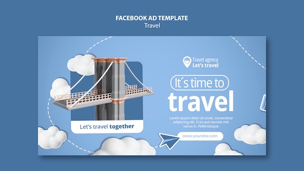 PSD gratuit modèle facebook d'aventure de voyage