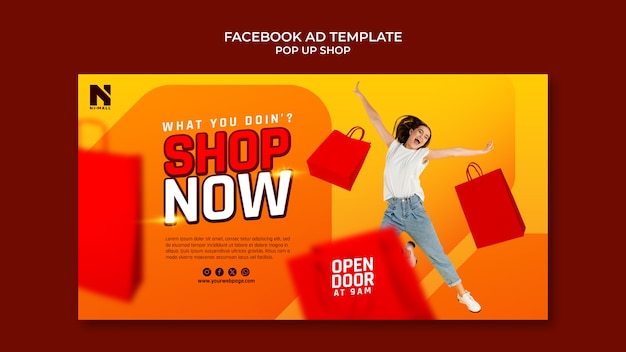 PSD gratuit modèle facebook de boutique éphémère