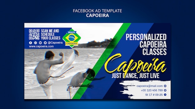 PSD gratuit modèle facebook de capoeira design plat