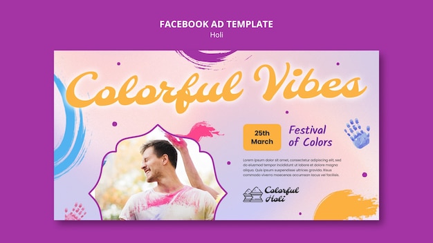 Modèle Facebook de célébration du festival Holi