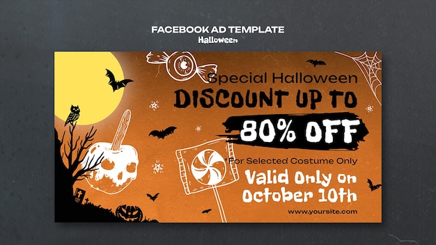 PSD gratuit modèle facebook de célébration d'halloween