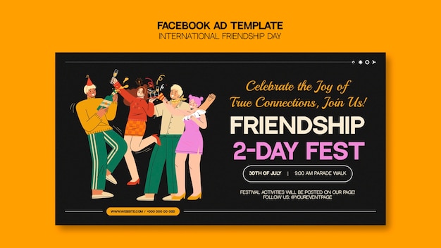 Modèle facebook de célébration de la journée de l'amitié