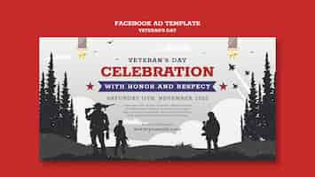 PSD gratuit modèle facebook de célébration de la journée des anciens combattants