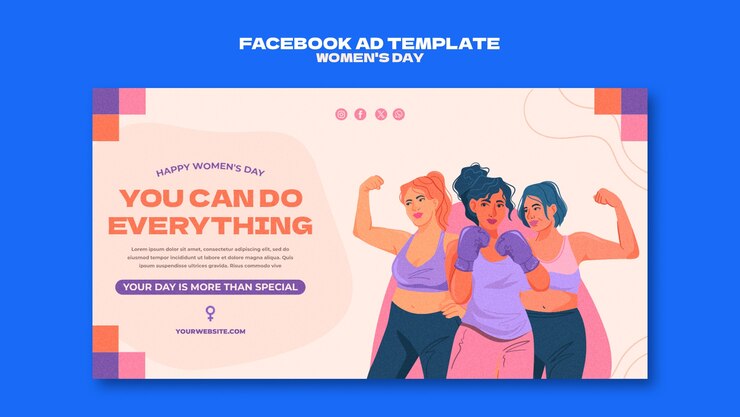 PSD gratuit modèle facebook de célébration de la journée de la femme