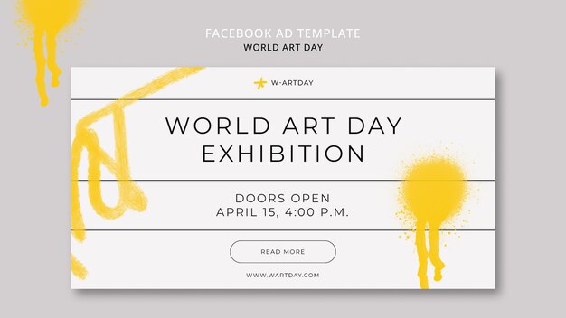 PSD gratuit modèle facebook de célébration de la journée mondiale de l'art