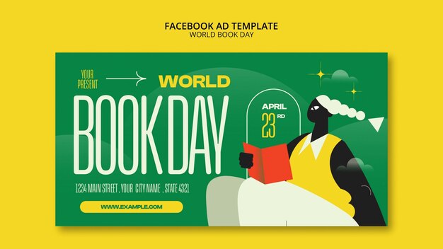 Modèle facebook de célébration de la journée mondiale du livre