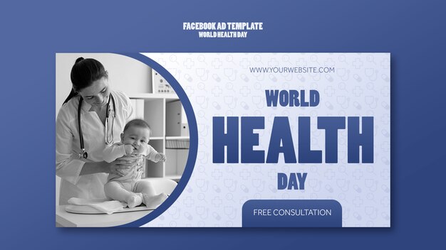 Modèle facebook de célébration de la journée mondiale de la santé