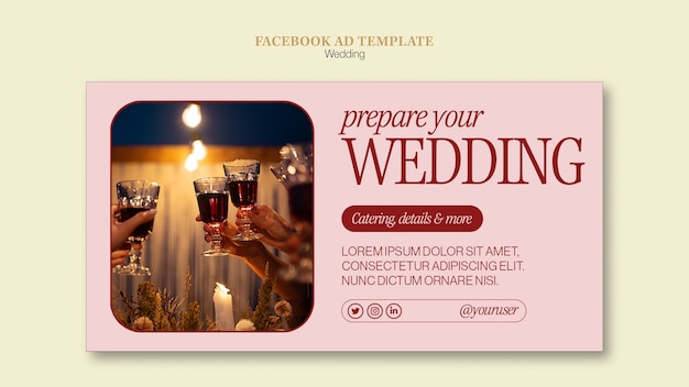 PSD gratuit modèle facebook de célébration de mariage