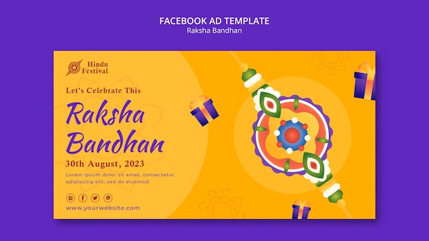 PSD gratuit modèle facebook de célébration de raksha bandhan design plat
