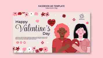 PSD gratuit modèle facebook de célébration de la saint-valentin