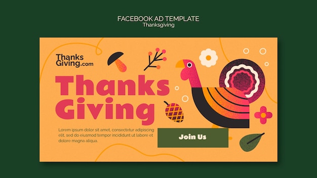 PSD gratuit modèle facebook de célébration de thanksgiving