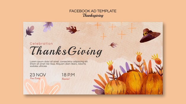 Modèle Facebook de célébration de Thanksgiving