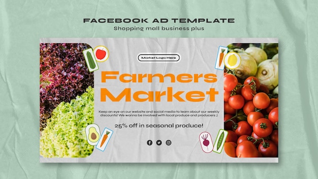 PSD gratuit modèle facebook de centre commercial design plat