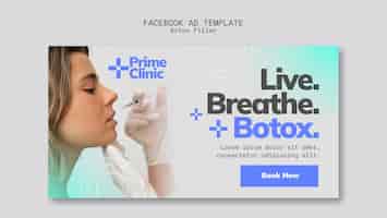 PSD gratuit modèle facebook de clinique de remplissage de botox
