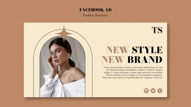 Modèle facebook de collection de mode glamour