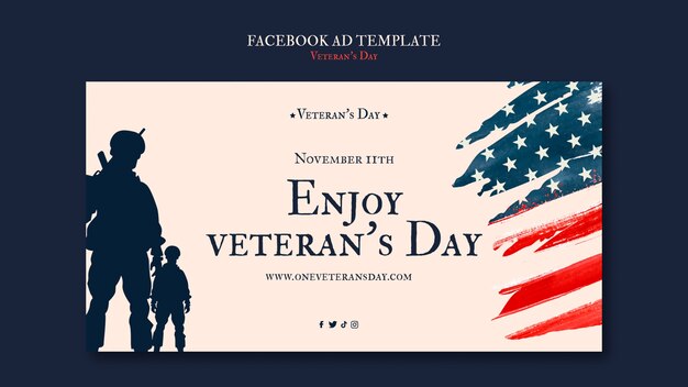 PSD gratuit modèle facebook de commémoration de la journée des anciens combattants
