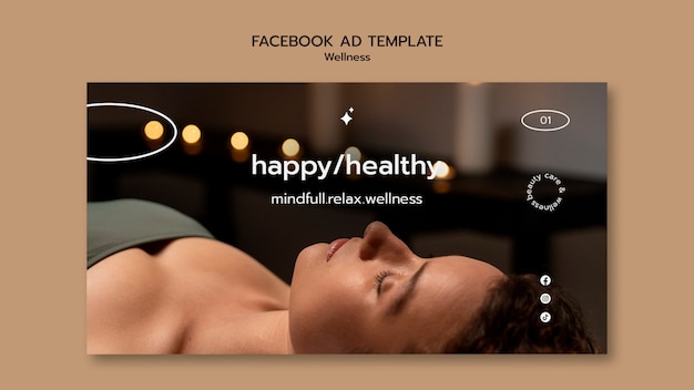 Modèle facebook de concept de bien-être