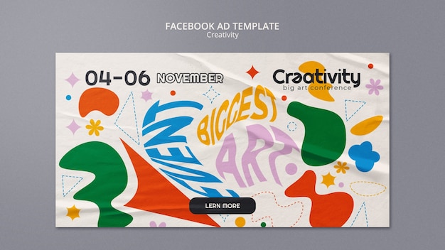 PSD gratuit modèle facebook de concept de créativité design plat