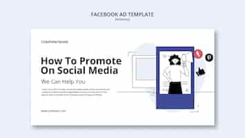 PSD gratuit modèle facebook de concept marketing dessiné à la main