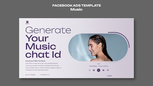 PSD gratuit modèle facebook de concept de musique dégradé