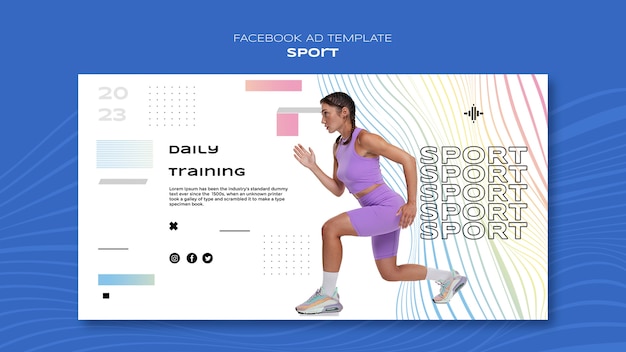 PSD gratuit modèle facebook de concept sportif