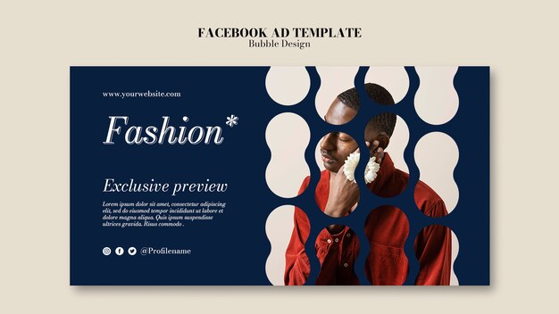 Modèle facebook de conception de bulles