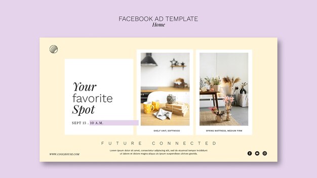 Modèle facebook de conception de maison design plat