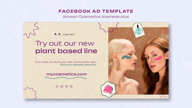 PSD gratuit modèle facebook de cosmétiques coréens