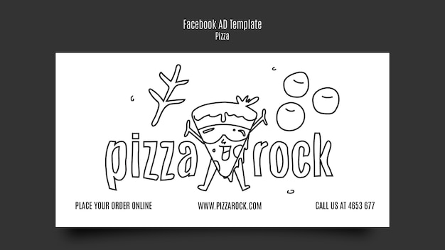 PSD gratuit modèle facebook de délicieuse pizzeria traditionnelle