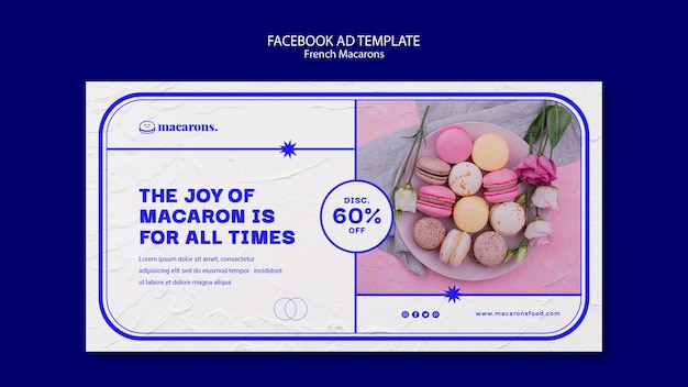 Modèle Facebook De Délicieux Macarons Français