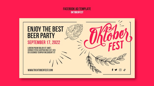 PSD gratuit modèle facebook design plat oktoberfest