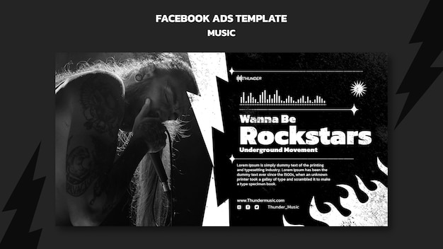 PSD gratuit modèle facebook de divertissement musical