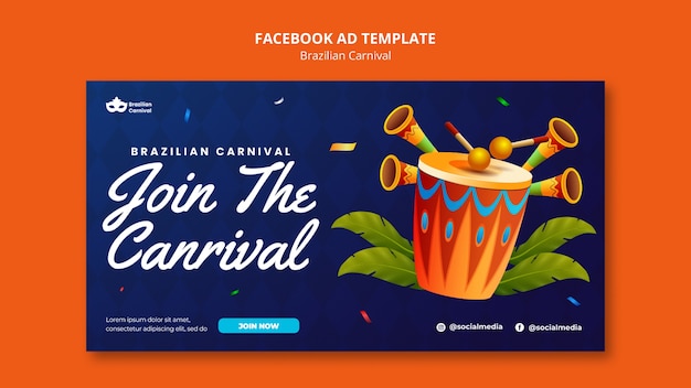 Modèle De Facebook Du Carnaval Brésilien