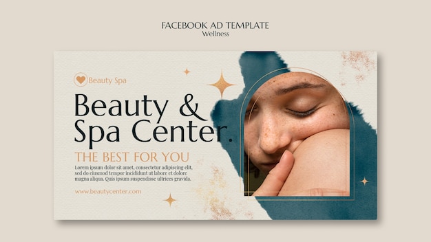 PSD gratuit modèle facebook du centre de beauté et de spa