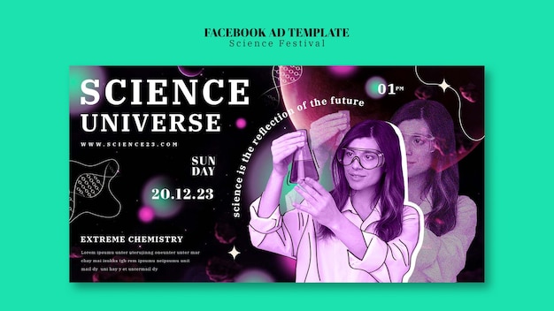 PSD gratuit modèle facebook du festival scientifique