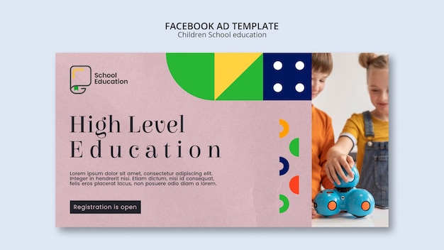 PSD gratuit modèle facebook d'éducation scolaire pour enfants