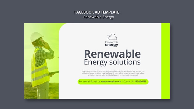 PSD gratuit modèle facebook d'énergie renouvelable