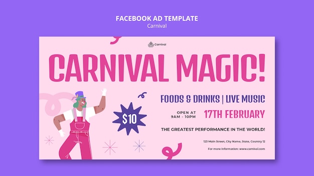 Le Modèle De Facebook De L'événement Du Carnaval