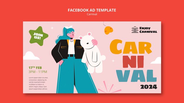 Le modèle de Facebook de l'événement du carnaval