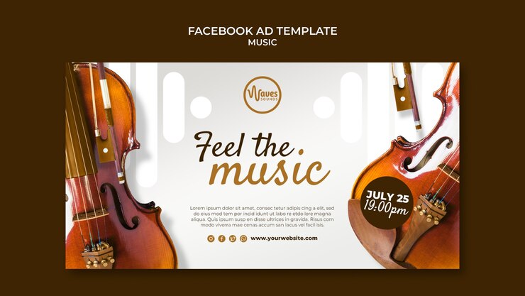 PSD gratuit modèle facebook d'événement musical